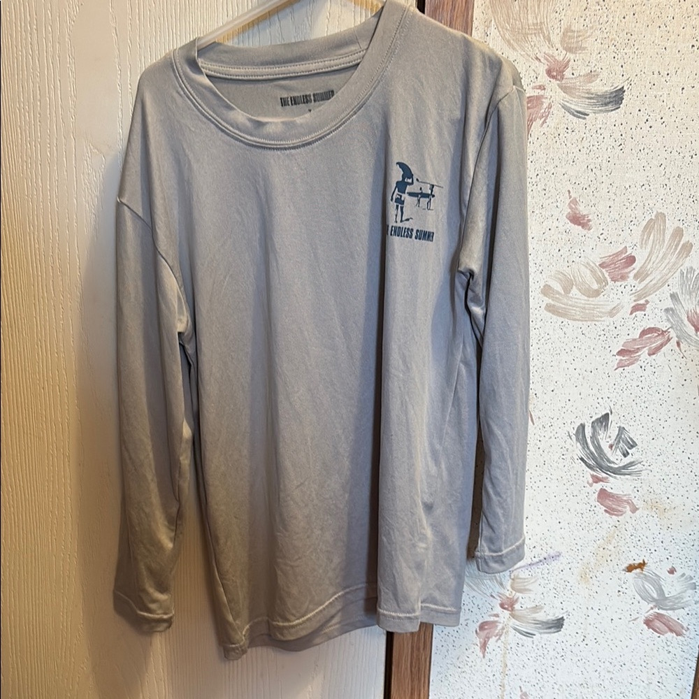 Gray Long Sleeve Girls tee shirt